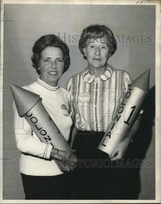 1969  Mrs. H.W. Hutson (left) & Mrs. Eunice Cooper- Colonial Ladies - Historic Images