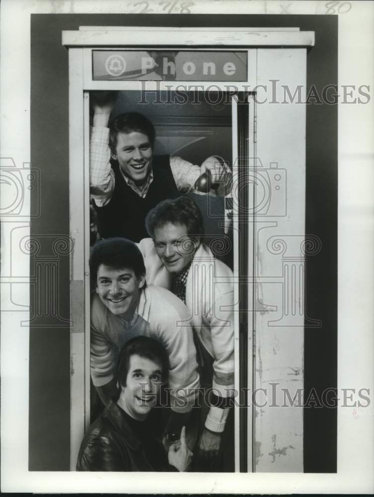 1978 Press Photo Ron Howard, Donny Anson Williams &amp; Henry Winkler in Happy Days- Historic Images