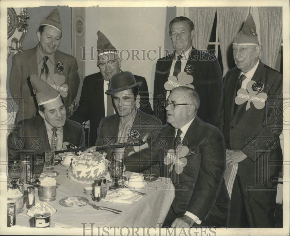 1971 Members of the March Seventeenthers Club Celebrate Birthdays - Historic Images