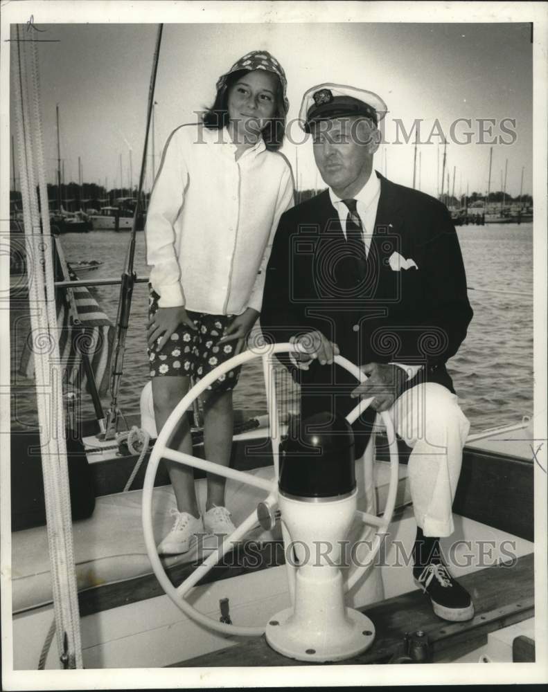 1968 Press Photo Edward B. &quot;Buddy&quot; Jahncke &amp; Cathy Clerc, Sailing Regatta-Historic Images