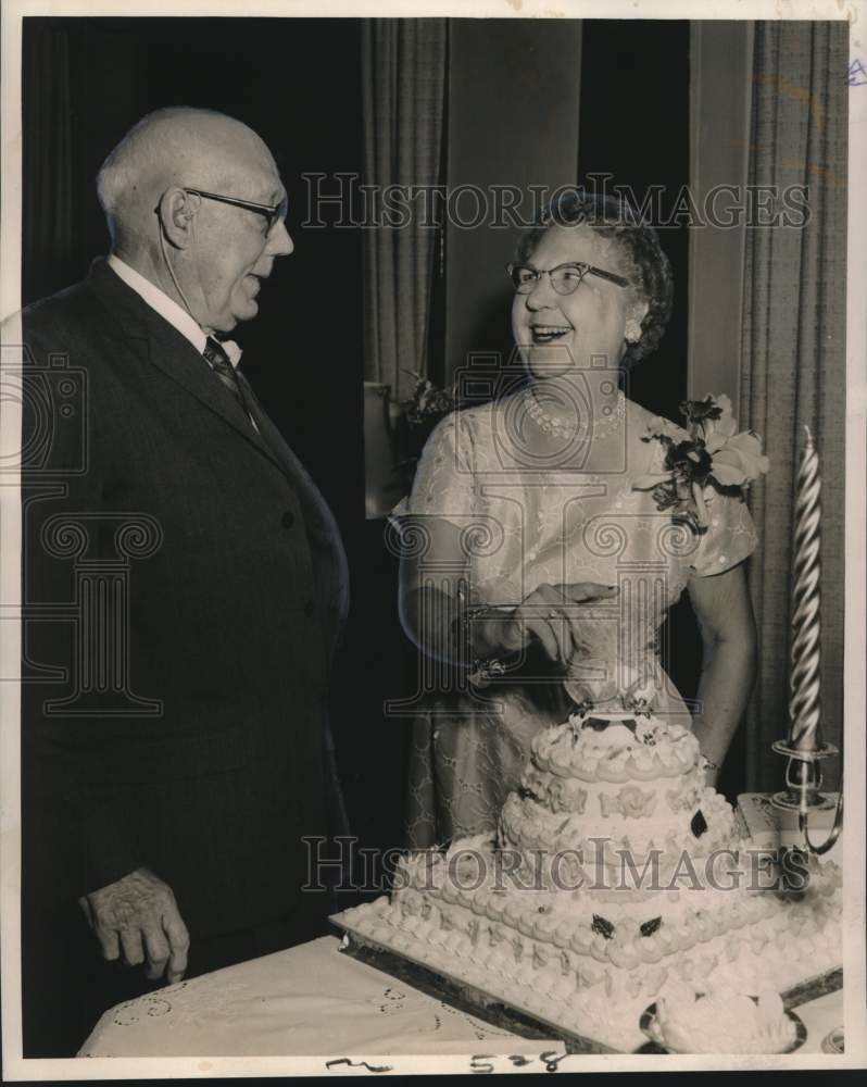 1961 Mr. &amp; Mrs. A.L. Jeansonne Celebrate 50th Wedding Anniversary - Historic Images