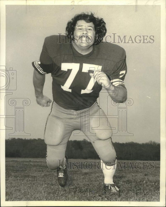 1973 Press Photo Jimmy Jones, Offensive Tackle- Northeast Louisiana University - Historic Images