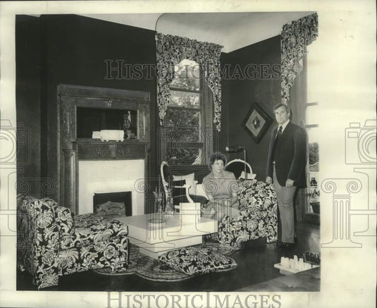 1976 Press Photo Judy E. Herron & Bill Christian- Junior League Decorators' Show- Historic Images