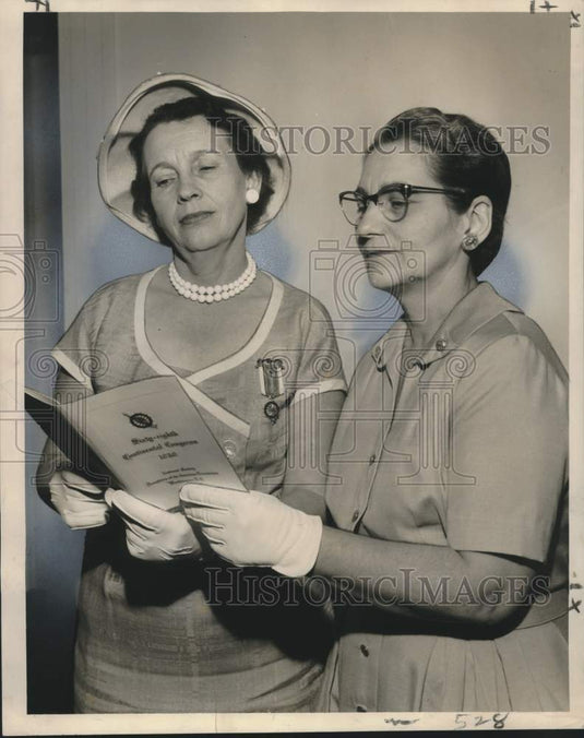 1959 Mrs. Hugh Lawson & Mary L.Caffery Ellis of DAR of New Orleans-Historic Images