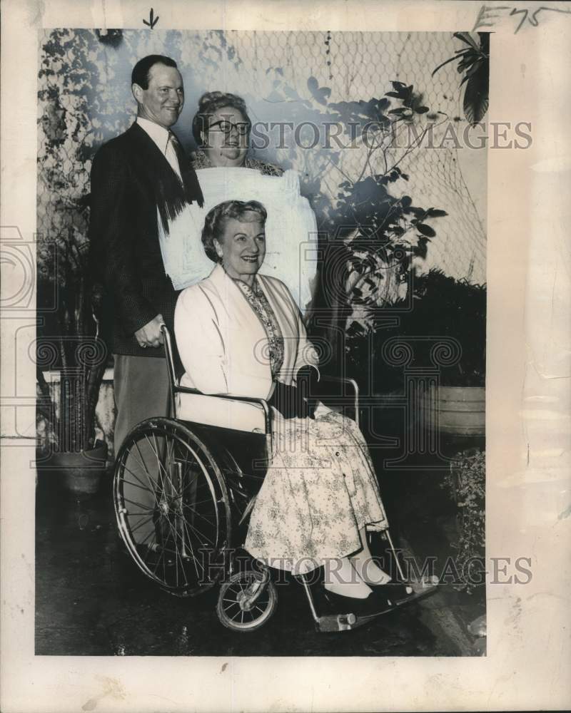 1956 Press Photo Marjorie Lawrence sits on wheelchair for polio victims - Historic Images