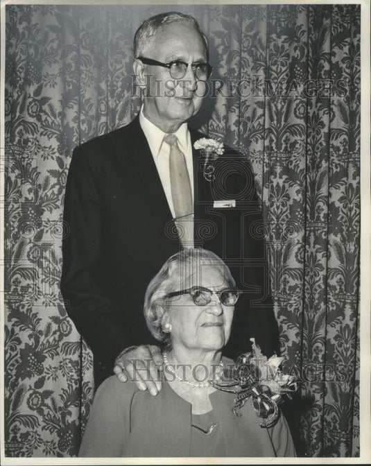 1966 Mr. & Mrs. Max Levy celebrating their 50th wedding anniversary-Historic Images