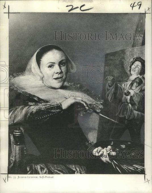1974 Press Photo Self Portrait Painting of Judith Leyster in Our Hidden Heritage - Historic Images