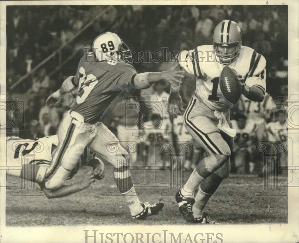 1970 Press Photo LSU quarterback Buddy Lee &amp; University of Pacific&#39;s John Buck - Historic Images