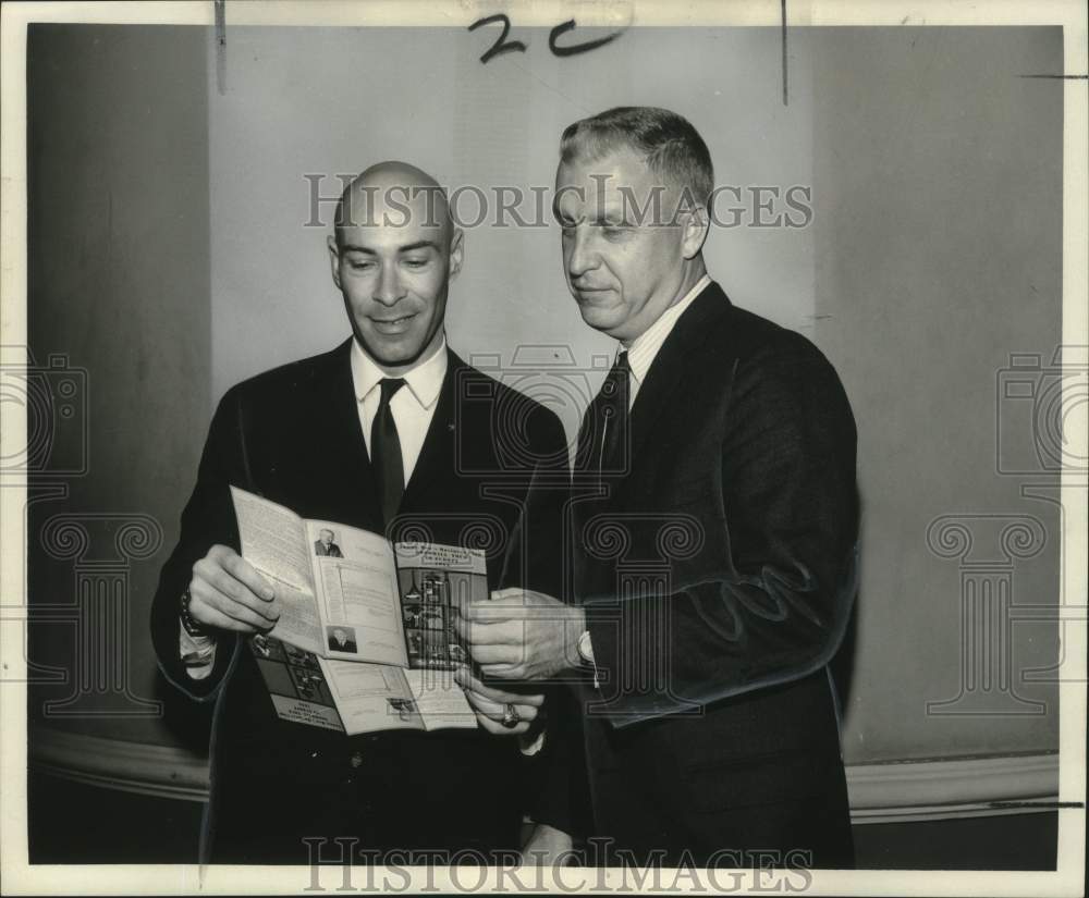 1966 Press Photo Gilbert C. Lagasse &amp; Max Barnett Jr.- Young Men&#39;s Business Club - Historic Images