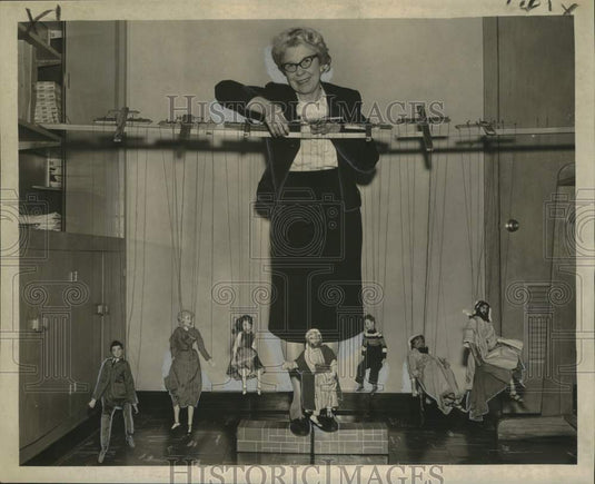 1962 Ann Kammer puts on marionette show at First Evangelical church-Historic Images