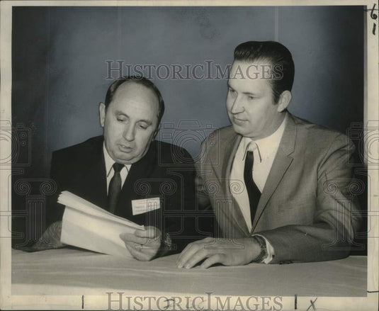 1968 Tex Kilpatrick & Francis Jumonville at Louisiana Insurers Meet-Historic Images