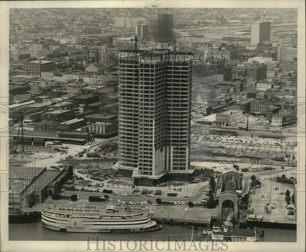 1965 Aerial view of the construction of the International Trade Mart-Historic Images