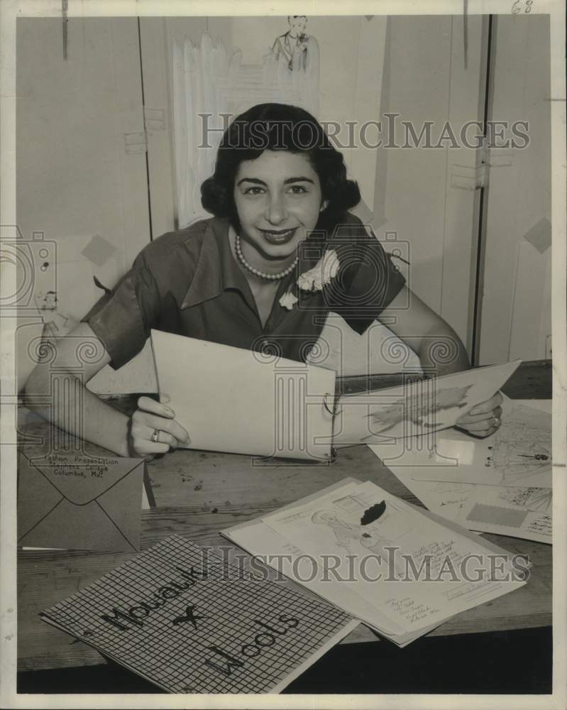 1951 Betty Nan Levy, fashion student graduate of Stephens College - Historic Images