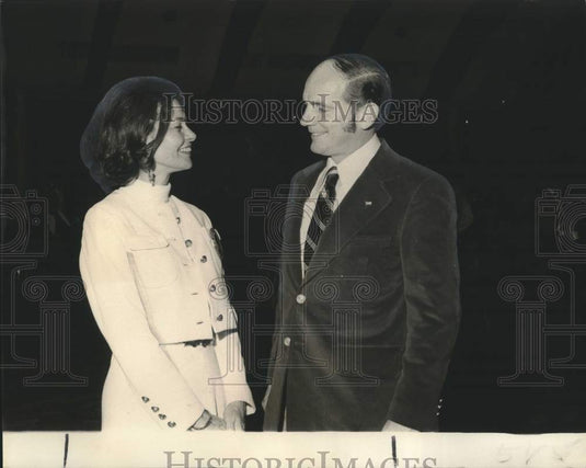 1972 Press Photo US Senator J. Bennett Johnston, of Louisiana, & wife- Historic Images