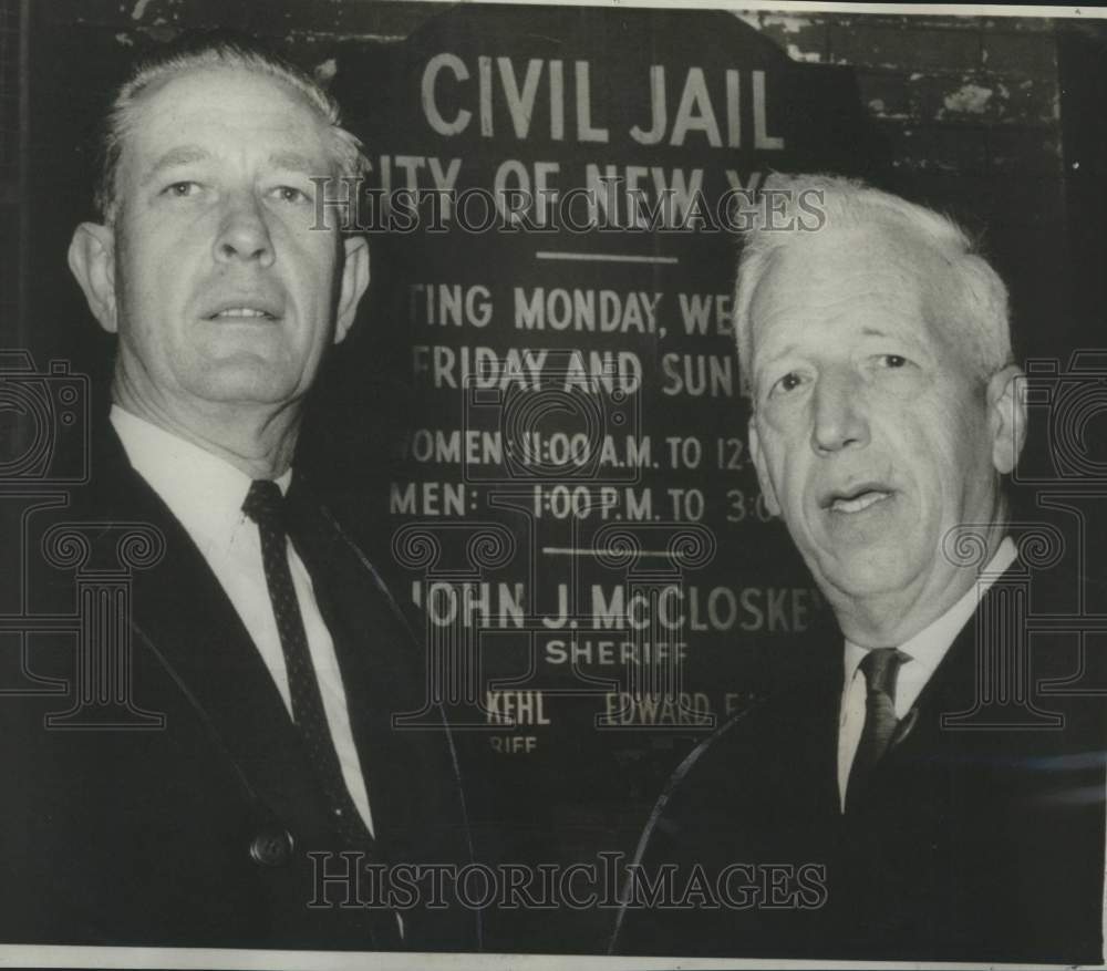 1966 Douglas J. MacMahon &amp;  John F. Horst in front of New York Jail-Historic Images