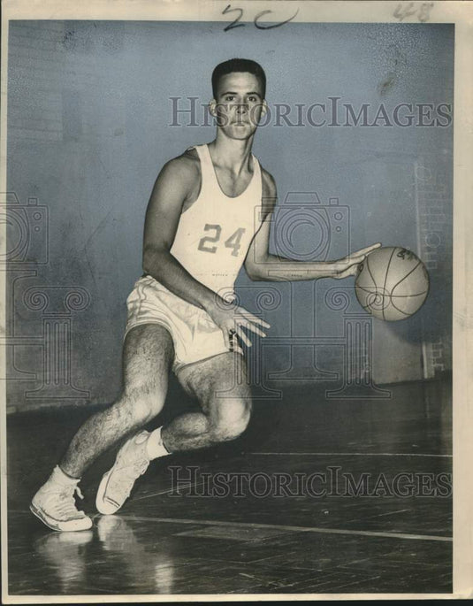 Press Photo Frank Marques, basketball player with Fortier Tournament - noo43483 - Historic Images
