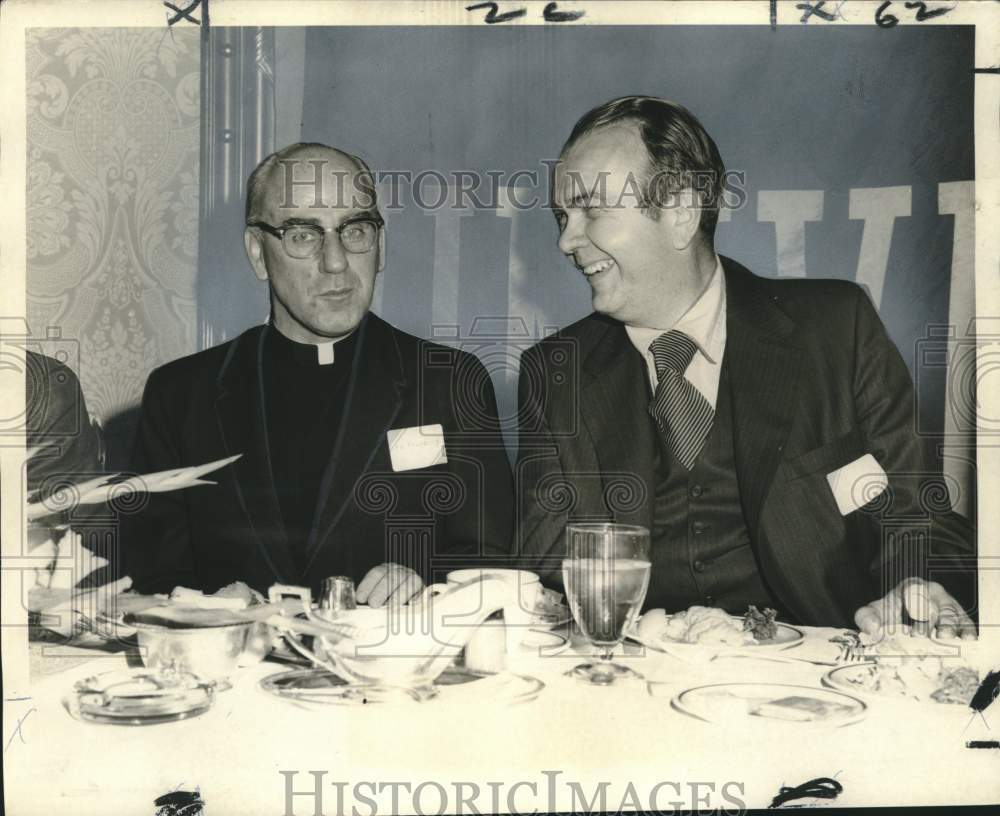 1970 John Fuchs Jr. & Reverend Michael F. Kennelly at Royal Sonesta - Historic Images