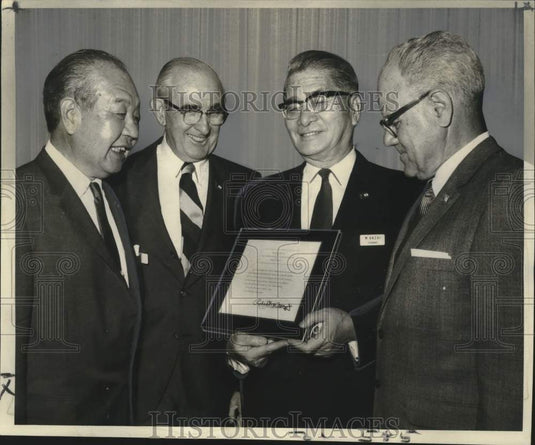 1969 Principals at a reception at The Rivergate - Historic Images