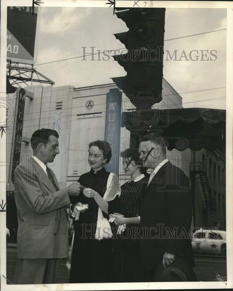 1954 Safety Chairman of the Optimist Club Bill Maris &amp; Patty McQueen - Historic Images