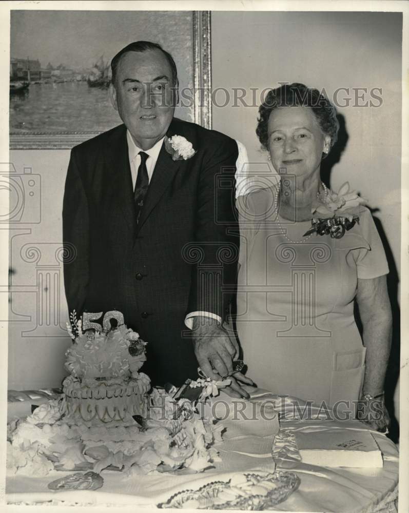 1967 Press Photo Mr. and Mrs. Edwin J. MIller's golden wedding anniver ...