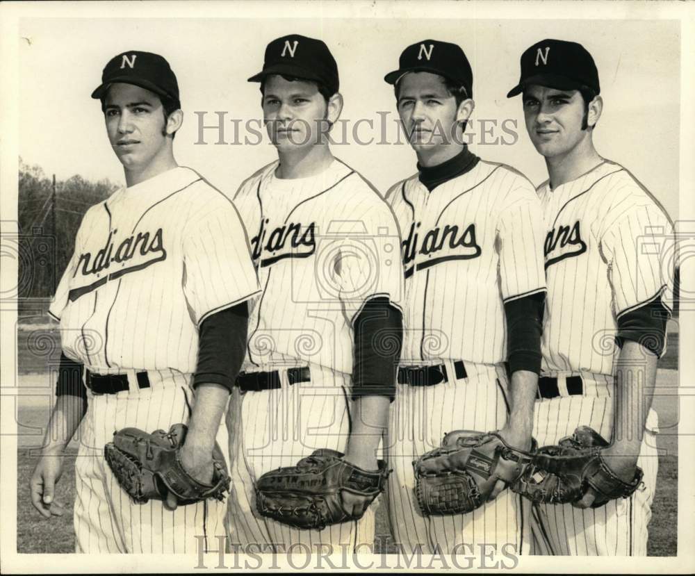 1970 Press Photo Baseball-Northeast State Indian's four starting pitchers- Historic Images