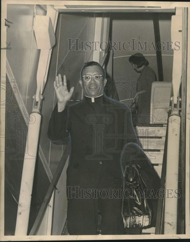 1965 Reverend Harold R. Perry at New Orleans International Airport - Historic Images