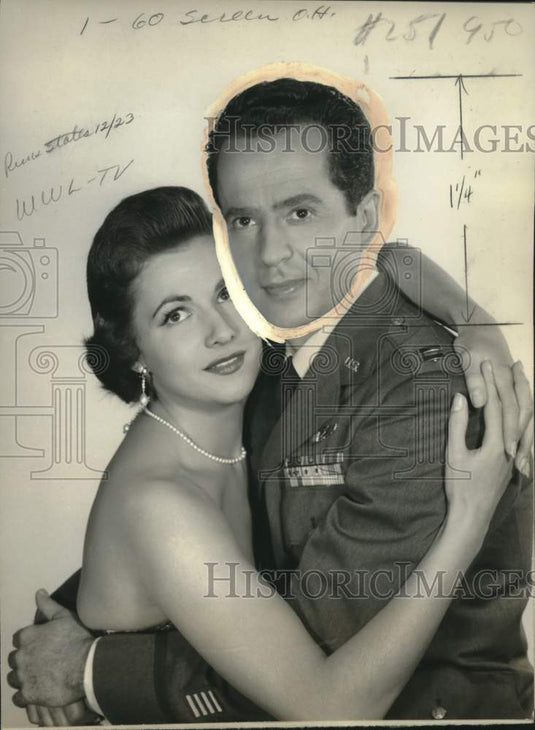 1955 Press Photo Larry Parks stars with Nicole Maurey in "Tomorrow We'll Love" - Historic Images