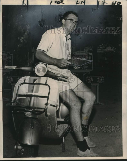 1962 Jim Owen visiting Ximena Villareal in Chile on his scooter-Historic Images