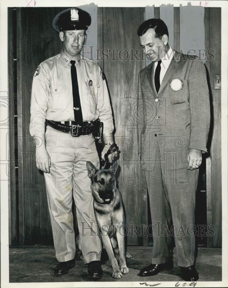 1961 Patrolman Howard Pittman with Byron Tynes- K-9 Demonstration - Historic Images