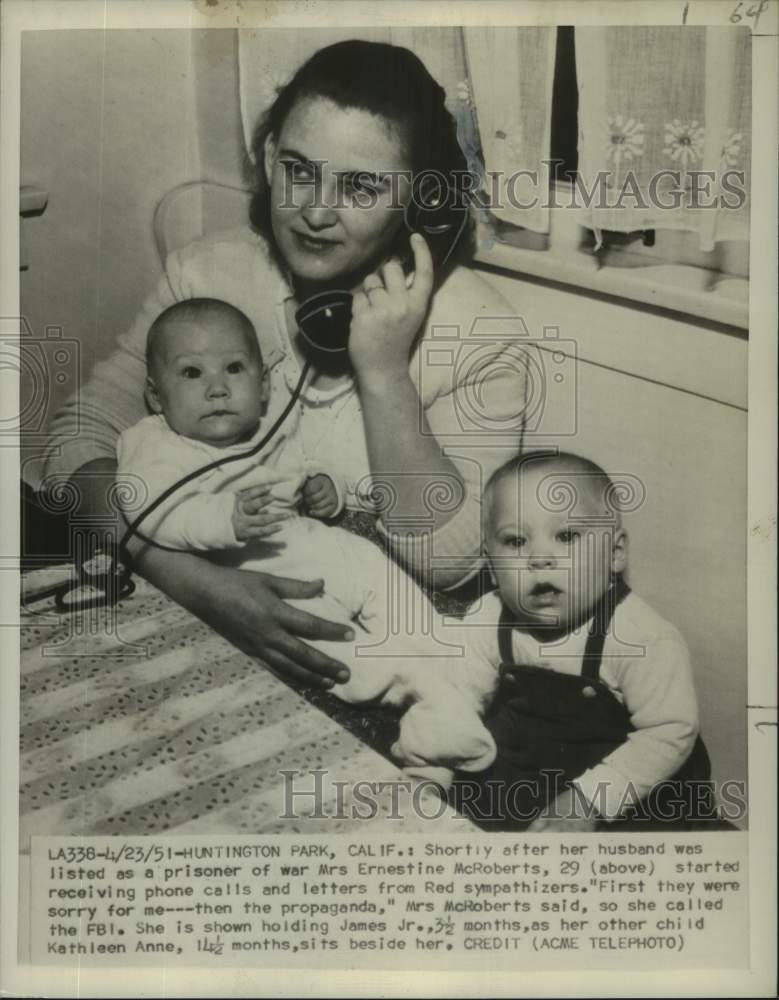 1951 Mrs. Ernestine McRoberts holding her son James Jr.-Historic Images