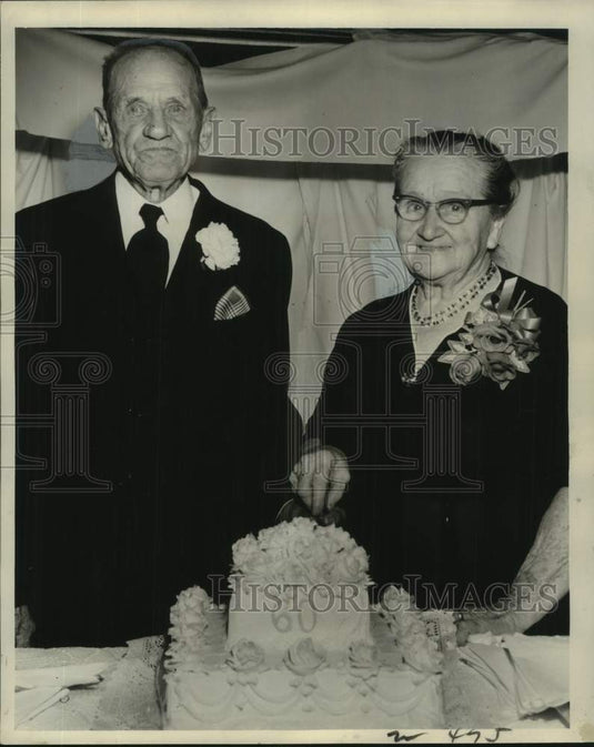 1959 Press Photo Mr. and Mrs. Charles J. Manson's 60th wedding anniversary - Historic Images