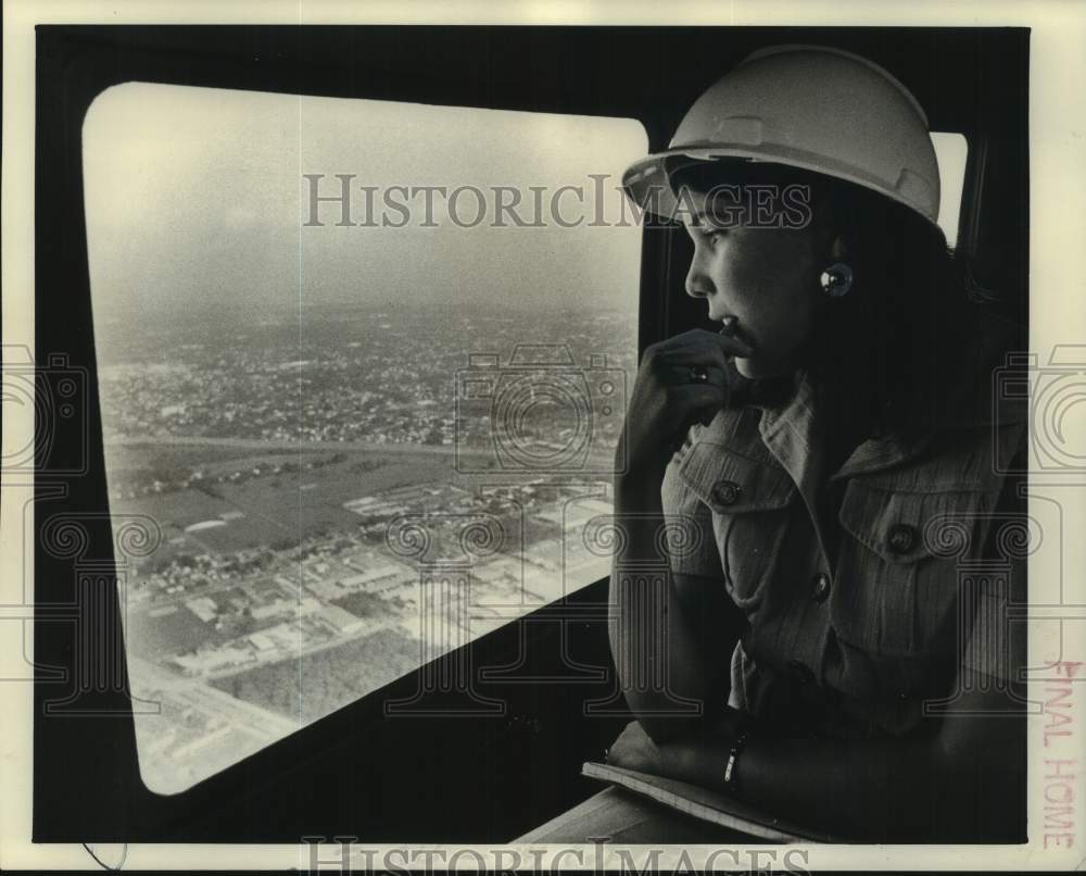 1975 States-Item writer Bettie Mebane aboard a chopper - Historic Images