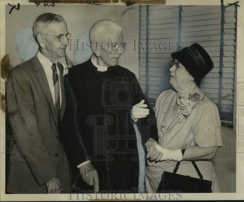 1960 Mr. and Mrs. Edgar Dupuy celebrate anniversary at Hotel Dieu-Historic Images