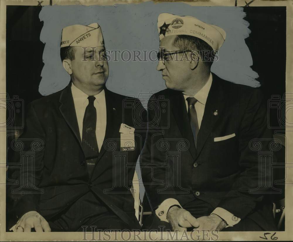 1959 Robert Martin &amp; Dr. Winston Burdine discuss veterans problems-Historic Images