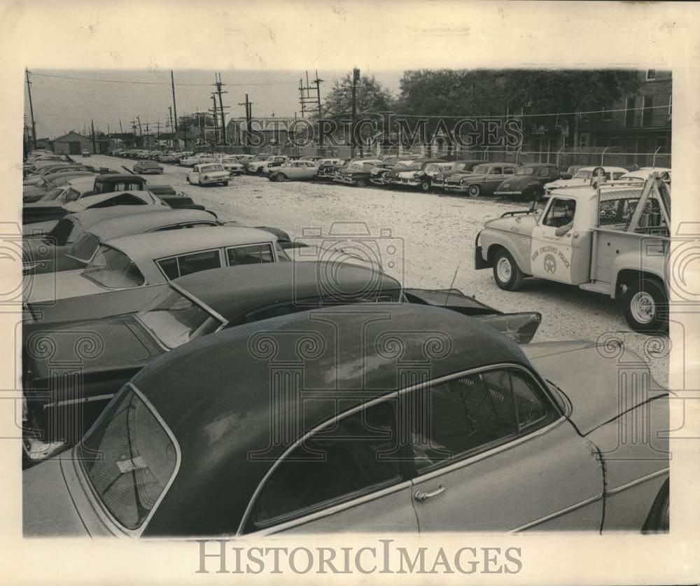 1965 Impounded vehicles in New Orleans auto pounds-Historic Images