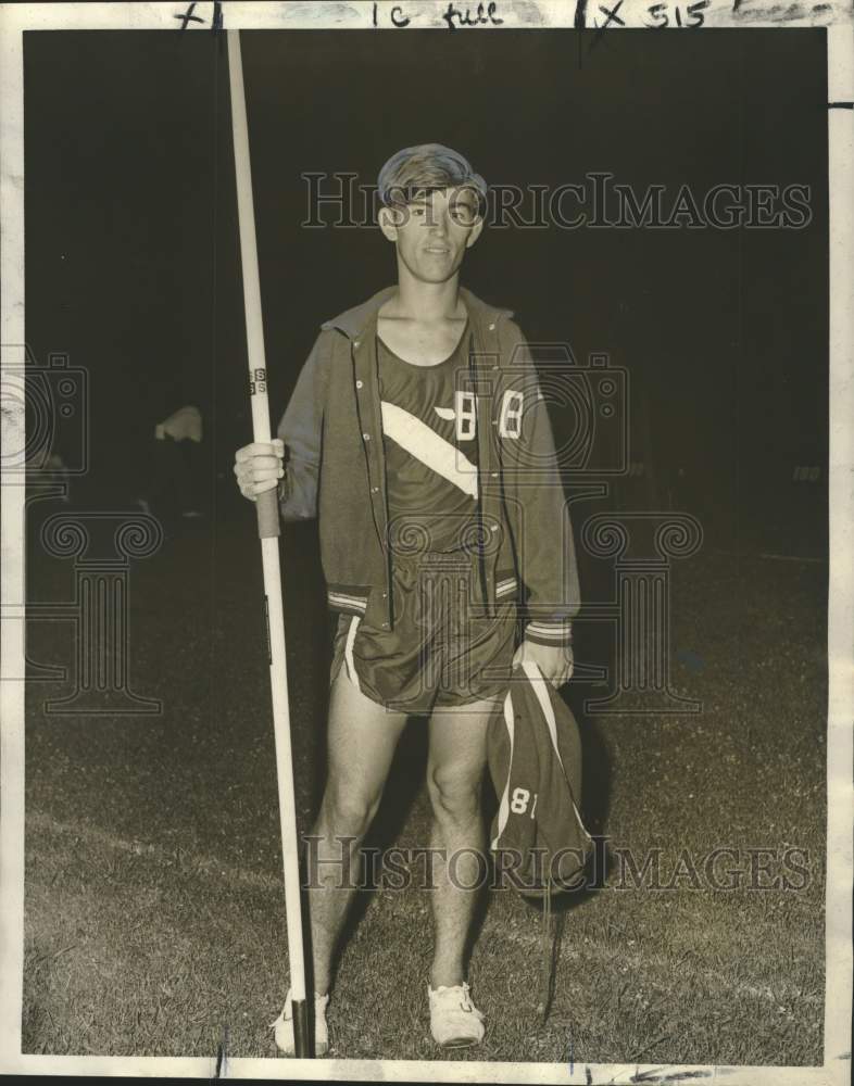 1970 Press Photo Javelinist Kendall Richard took NORD Meet of Champions.- Historic Images
