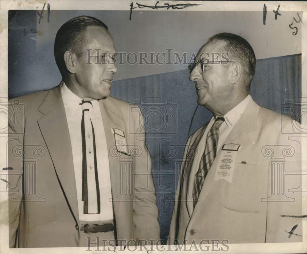 1955 Press Photo Lloyd Methe, George Gauser- Louisiana Public Health Association - Historic Images