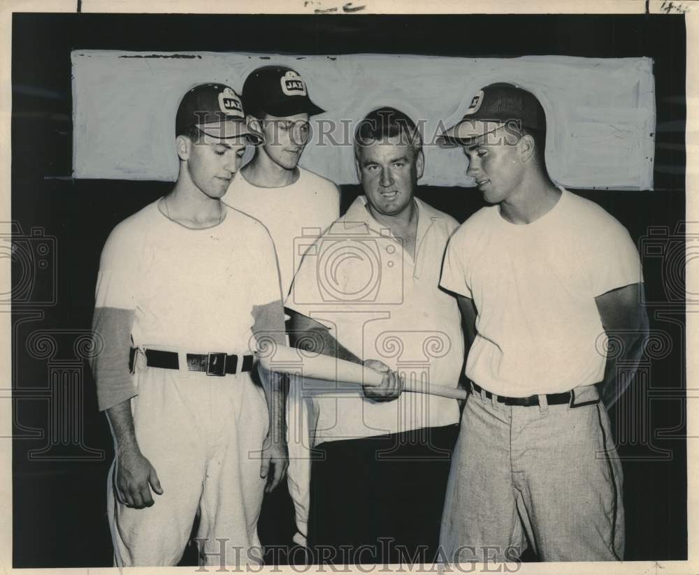 Press Photo Members of the Jax Baseball team with their coach - noo58804 - Historic Images