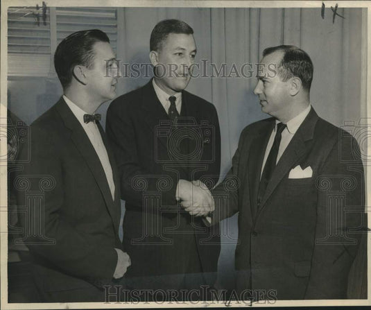 1956 Press Photo Dr. Nathan Marsh Pusey with Harvard Club of Louisiana Officers- Historic Images