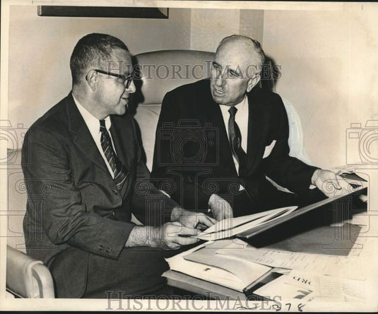 1966 Robyn Hardy of Medical Foundation chats with Louis Roussel-Historic Images