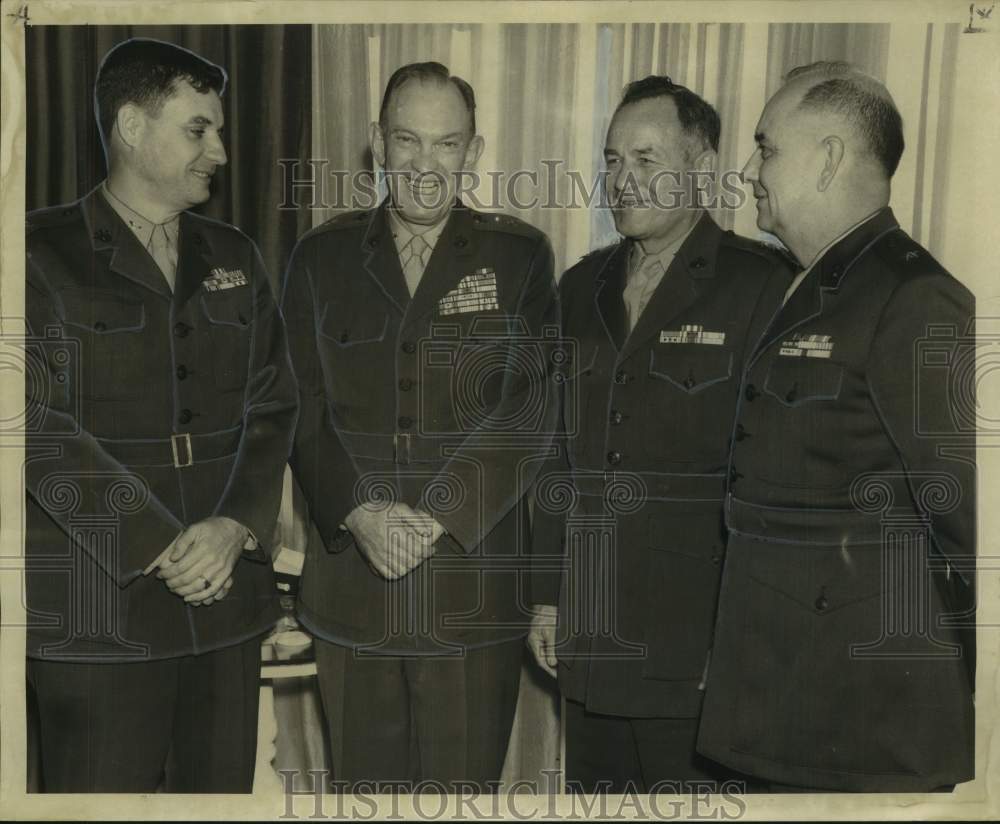 1968 Marine Corps officers and Colonel C.B. Redman meet in Louisiana-Historic Images