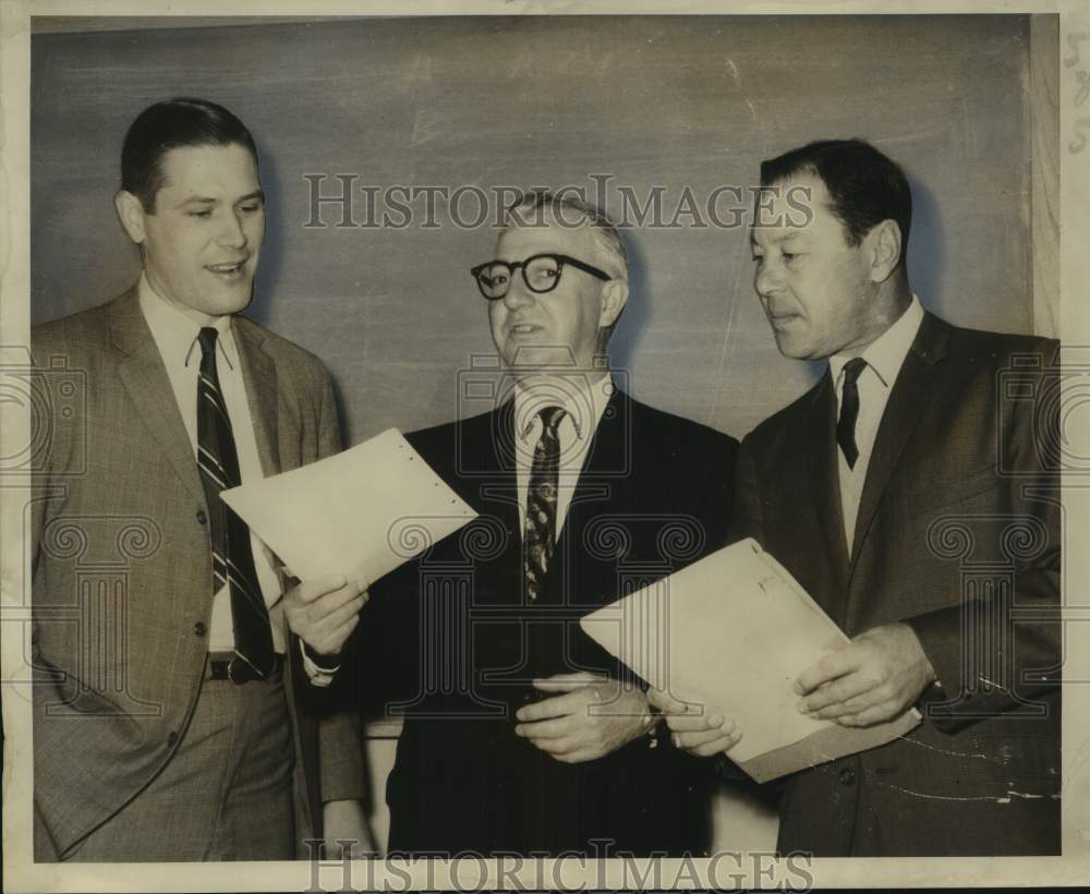 1968 Elden J. Miller, ICC examiner with railroad counsels-Historic Images