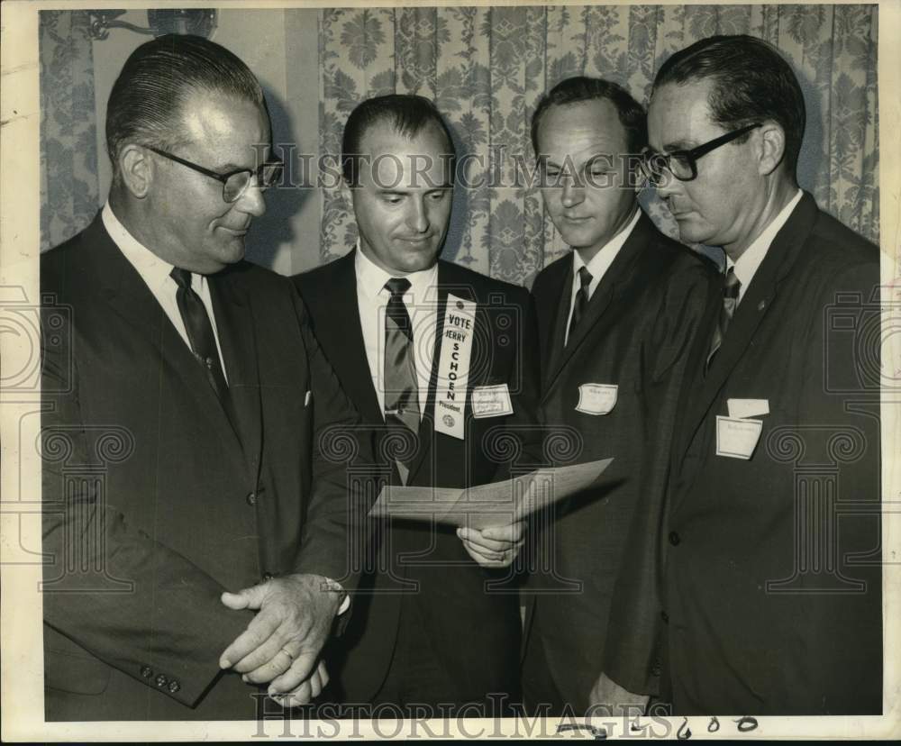 1968 Gerald Schoen and officers of Holy Name Society. - Historic Images