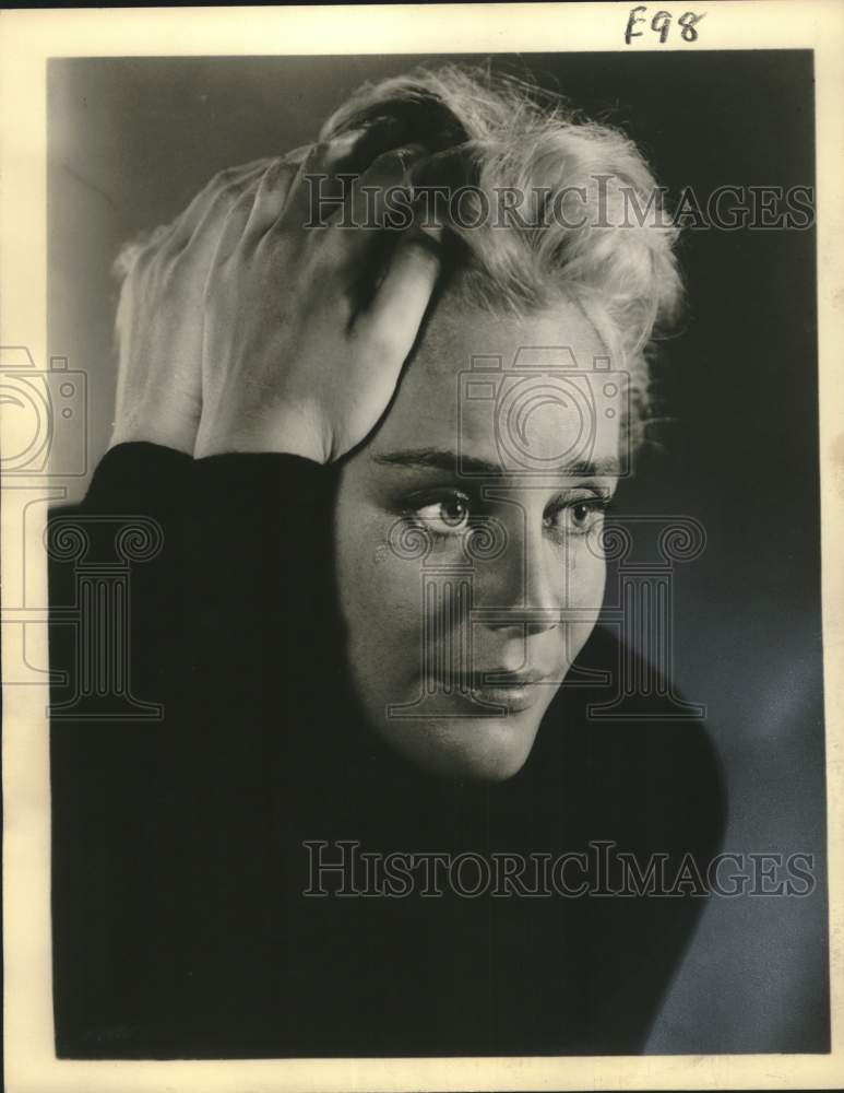 1958 Press Photo Swiss actress Maria Schell in MGM's "The Brothers Karamazov" - Historic Images