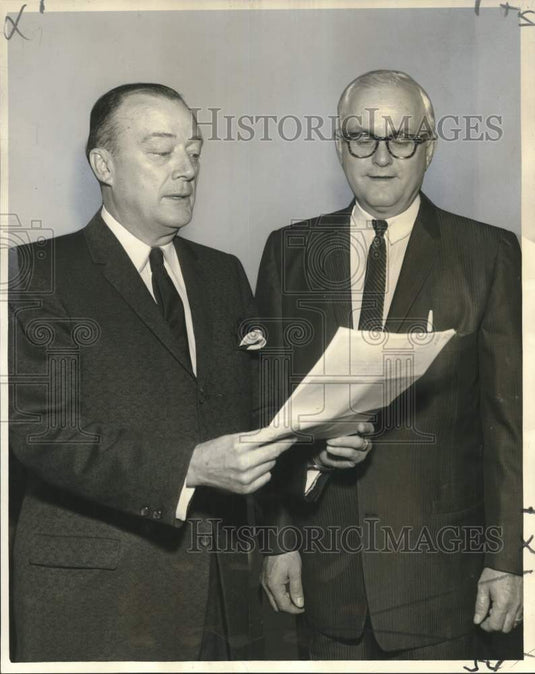 1966 Natural Gas Processors officials Ralph Worley and C. Montgomery - Historic Images