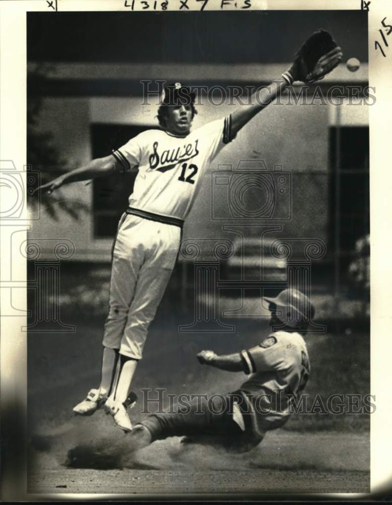 1979 Press Photo Chris Wagner in Baseball Tournament at Kirsh-Rooney Park- Historic Images