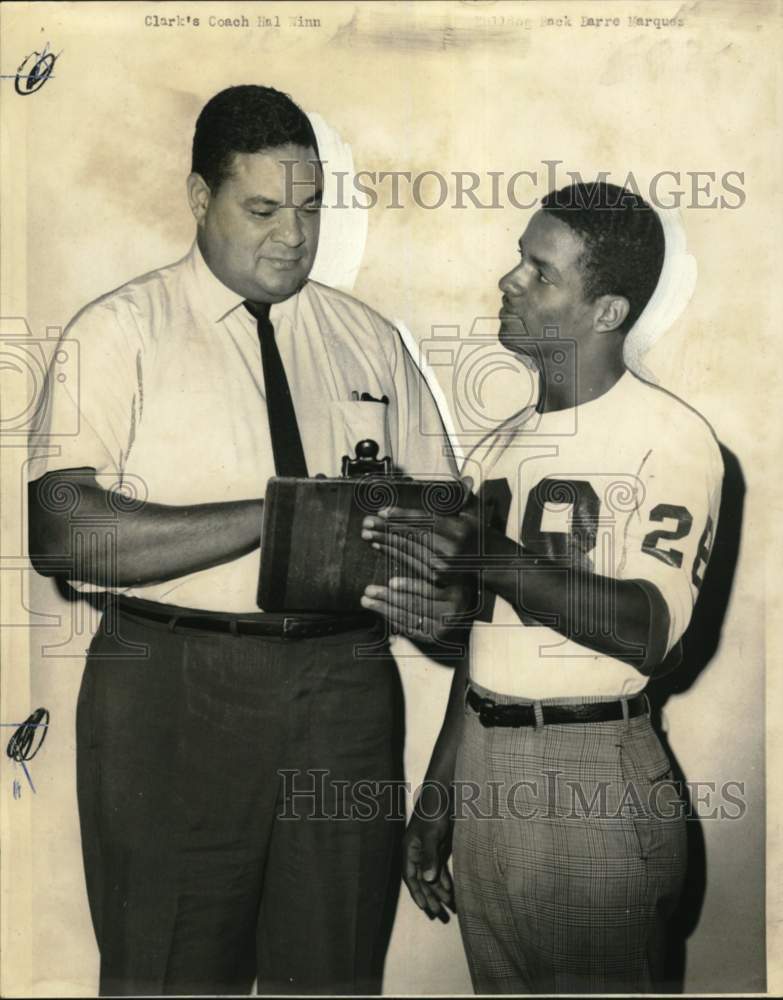 1968 Press Photo Clark High Hal Winn with Barre Marquez, Football Player - Historic Images