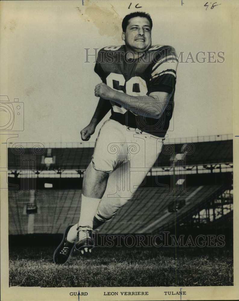 1964 Press Photo Tulane University football guard Leon Verriere. - noo68036 - Historic Images