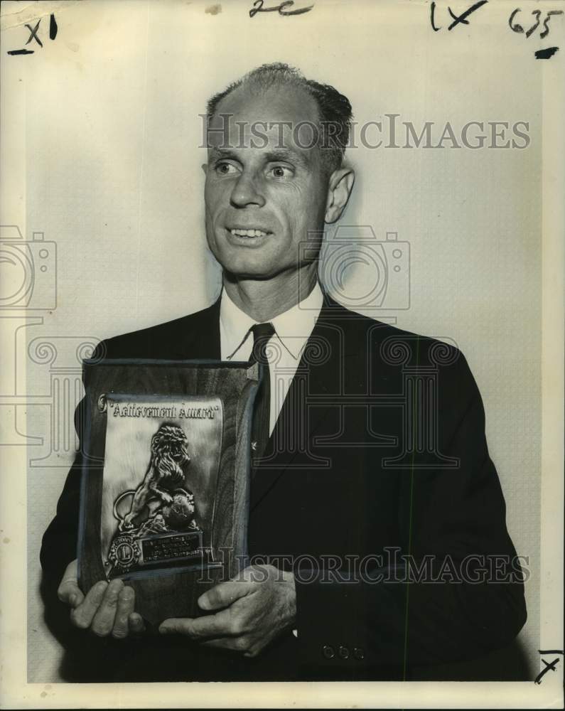 1962 William Watts, Lion-of-the-Year of West Bank Lions Club, Gretna - Historic Images