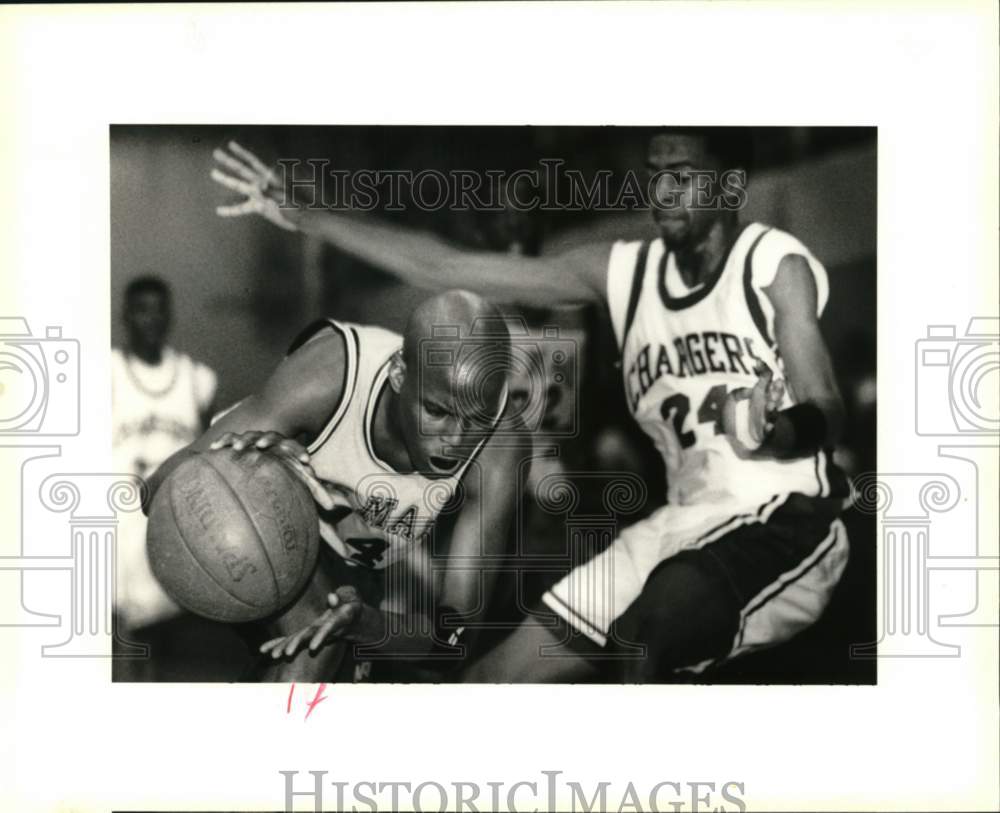 Press Photo McMain Basketball Player Yusef Willoughby in Game Closeup- Historic Images